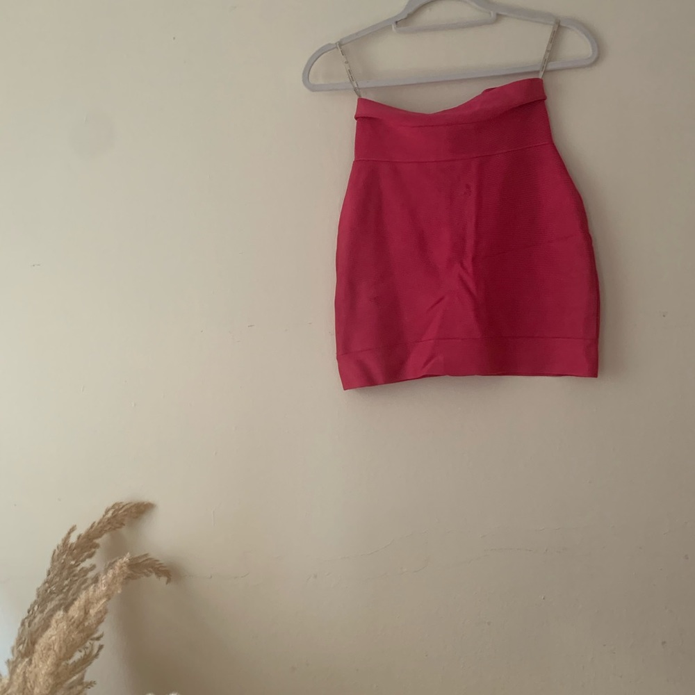 Pink Herve Leger skirt